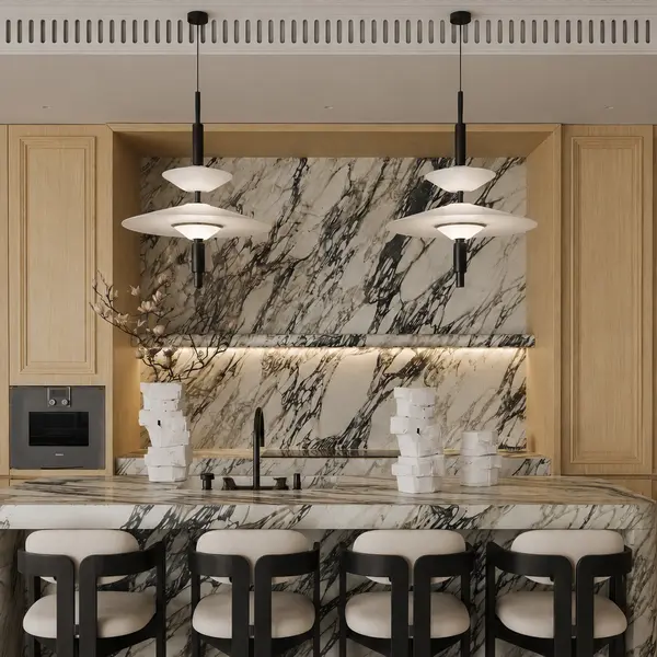 Designerska lampa wisząca nowoczesna z czarnym wykończeniem PLATER