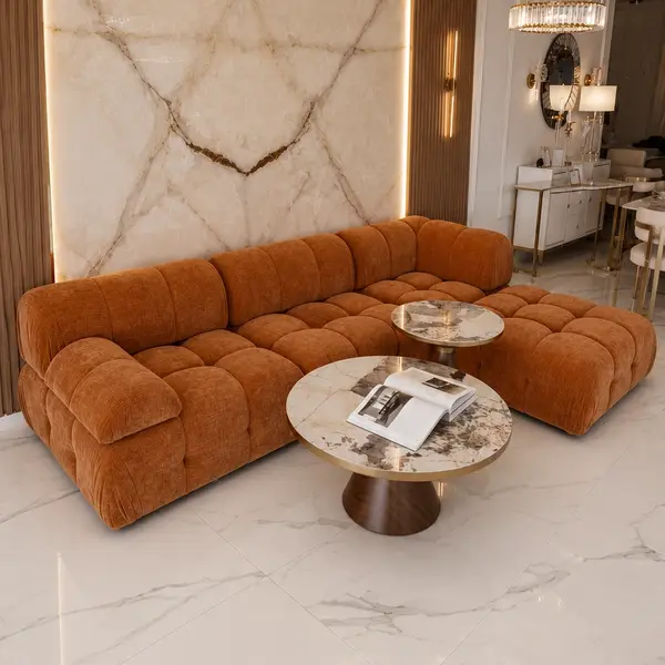 Glamor sofa, modern, modular, corner, for the living room, designer corner sofa boucle NICEA