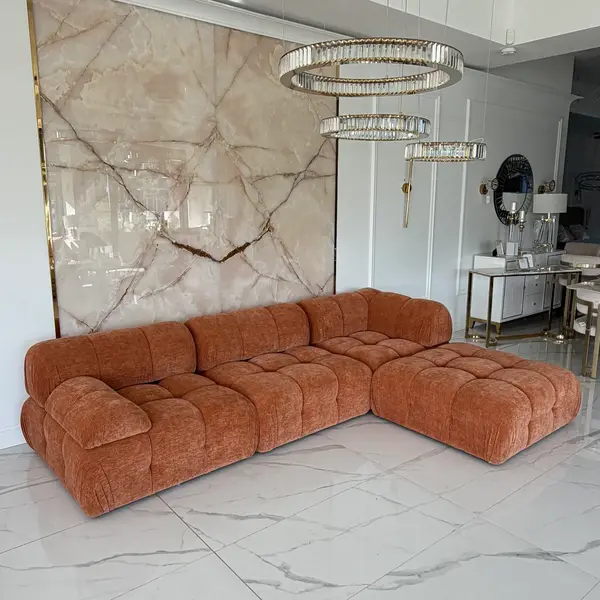 Glamor sofa, modern, modular, corner, for the living room, designer corner sofa boucle NICEA