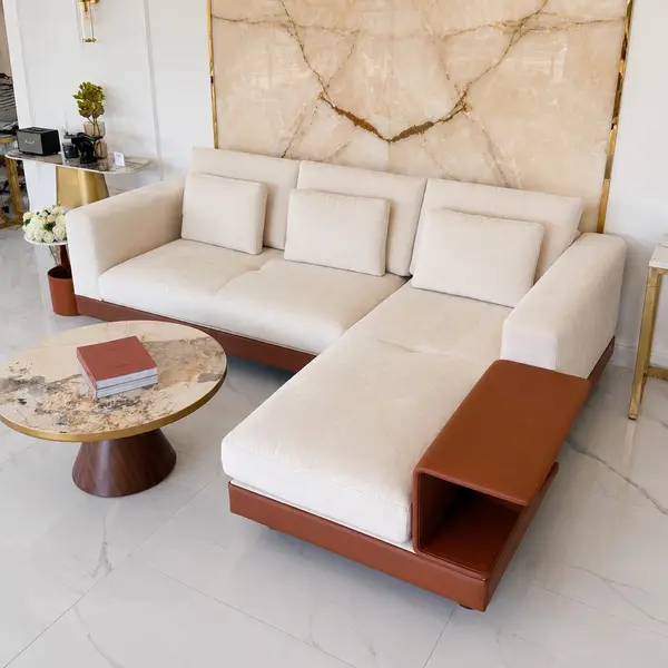 Nowoczesna Sofa narożna, ekskluzywny narożnik tapicerowany do salonu NAPOLEONE