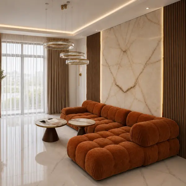 Glamor sofa, modern, modular, corner, for the living room, designer corner sofa boucle NICEA