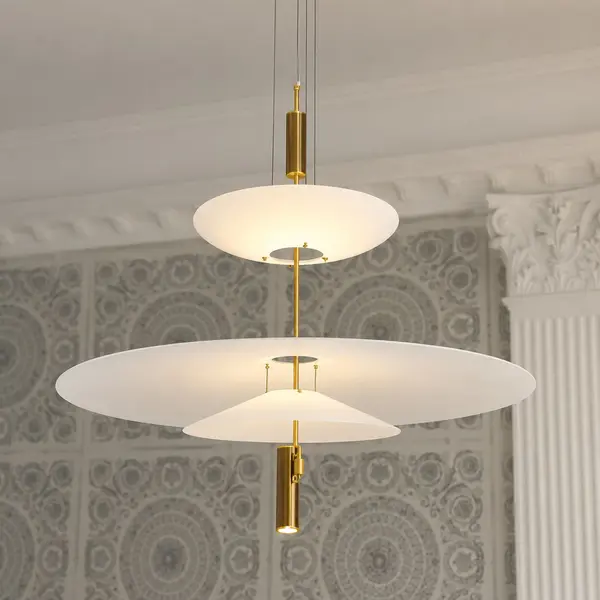 żyrandol nowoczesny złoty designerski Plater