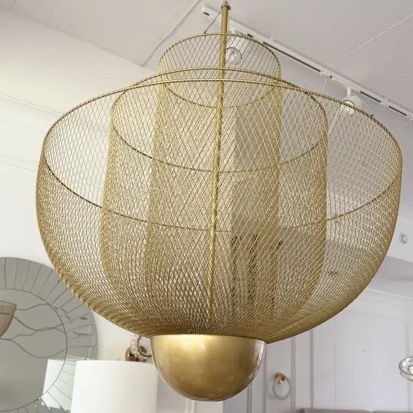 Designer gold pendant lamp, modern gold chandelier, FLORENCJA