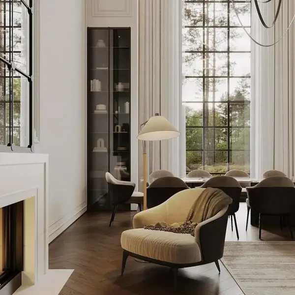 Ruchome siedzisko ekskluzywnego krzesła Linea w eleganckim wnętrzu. Primavera Home.