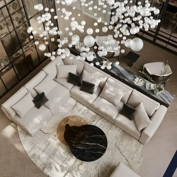 Ekspozycja sofy FIGARO w stylowym wnętrzu salonu od Primavera Home.