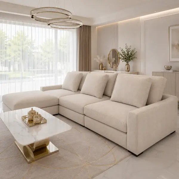 Wnętrze z sofą FIGARO w premium stylu, projekt Primavera Home.