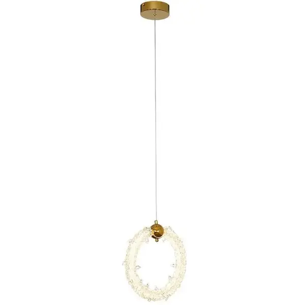 Lampa wisząca kryształowa złota ICE XS w aranżacji salonu. Inspiracja od Primavera Home.