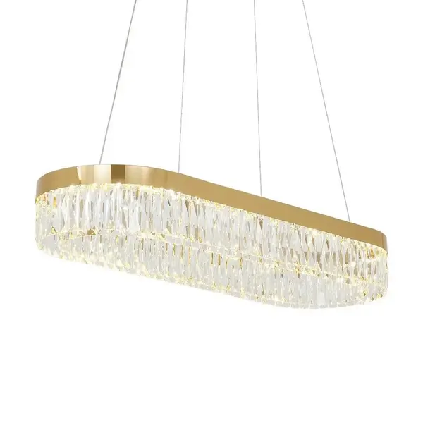 Detal galanterii kryształowej w żyrandolu Diamond od Primavera Home.
