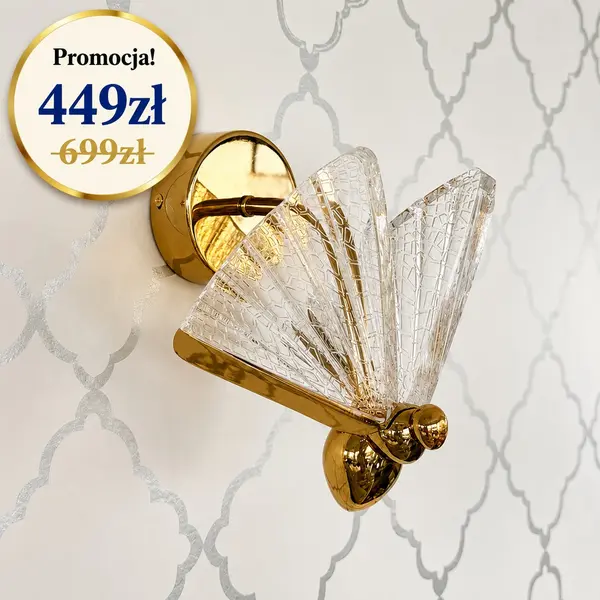 kinkiet złoty Motyl nowoczesne oświetlenie od Primavera Home