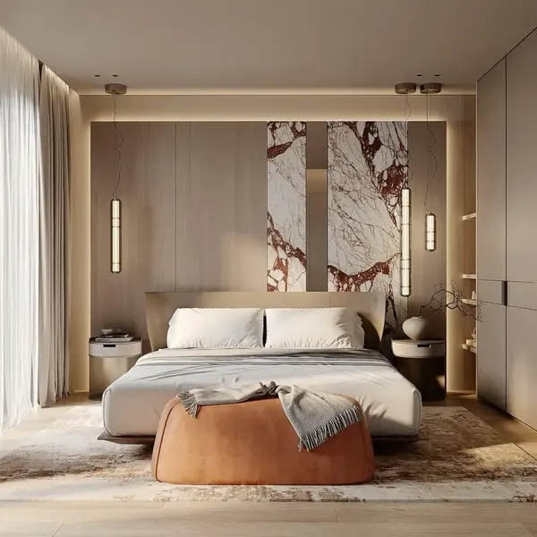 Modulowe wnętrze z łóżkiem Elen w nowoczesnym stylu. Meble od Primavera Home.