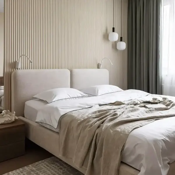 Łóżko SIENA w eleganckim wnętrzu, idealne do sypialni. Oferta Primavera Home.