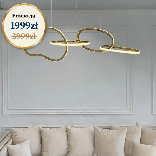 Żyrandol złoty LED Galassia w promocji od Primavera Home