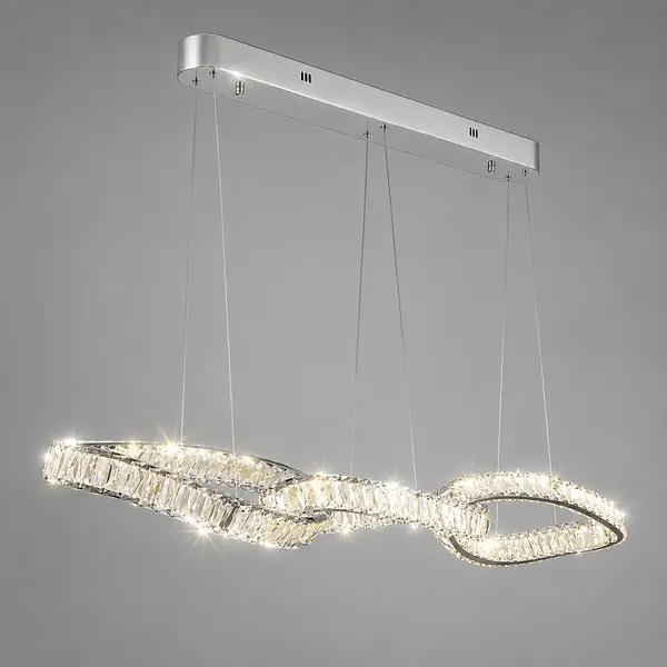 Żyrandol nowoczesny srebrny Lilibet 120 cm od Primavera Home