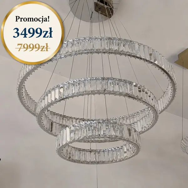 Żyrandol srebrny kryształowy w promocji Eclipse L od Primavera Home