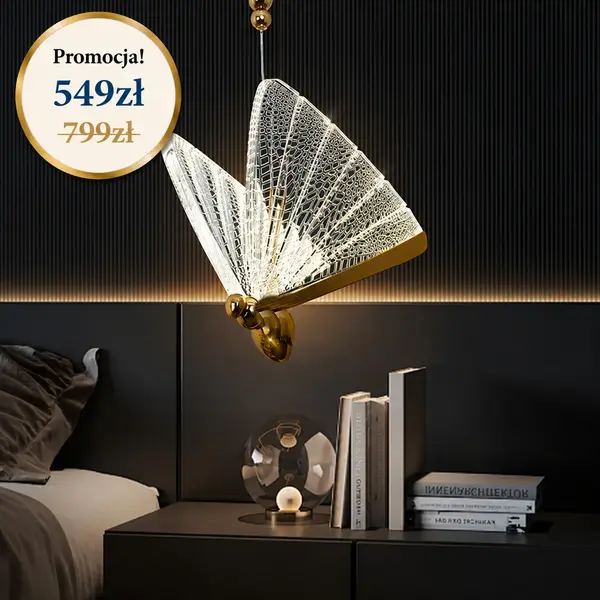 lampa wisząca nowoczesna Motyl złoty