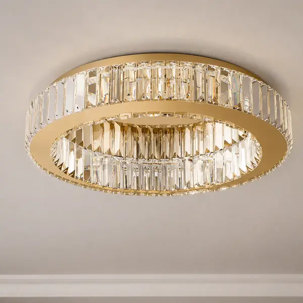 Plafon kryształowy Eclipse 50 cm w aranżacji różnych stylów wnętrza od Primavera Home.