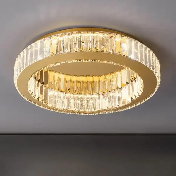 Detal 50 cm plafonu kryształowego Eclipse, ukazujący jakość materiałów. Primavera Home.