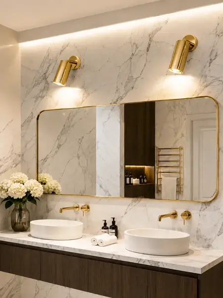 Detal wykończenia lampy glamour, złotej, sufitowej, od firmy Primavera Home, podkreślający jej elegancki styl.