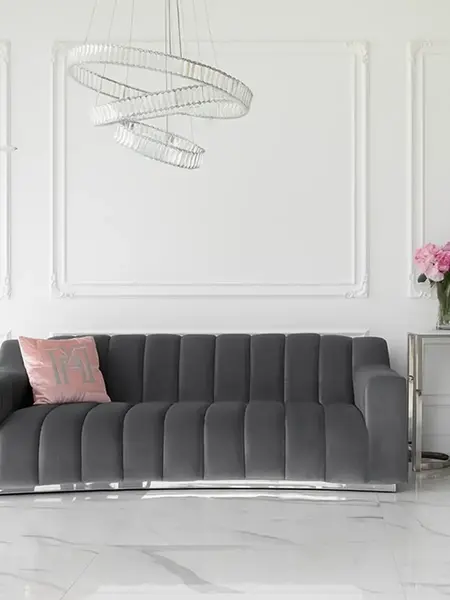 Sofa LONDON Nowoczesna z wymiarami 230x105x75 cm widoczna z góry. Meble na zamówienie od Primavera Home.