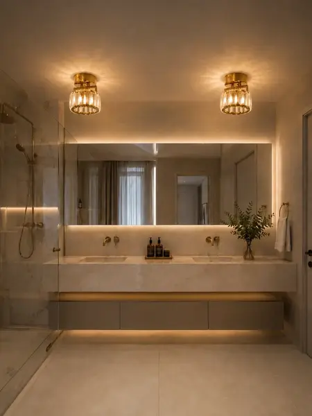 Lampa Sufitowa Kryształowa pojedynczy punkt świetlny DIAMOND XS , lampa glamour – Primavera Home w komplecie z dodatkowymi elementami wystroju.