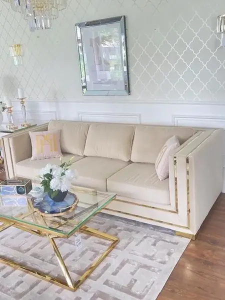 Sofa z funkcją spania w widoku na siedzisko, prezentująca komfort i elegancję. Meble na zamówienie od Primavera Home.
