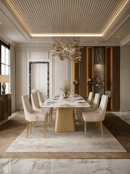 Designer Italian-Style Chair in Beige and Gold BUBBLE z boku, idealna do nowoczesnego wnętrza. Meble na zamówienie od Primavera Home.