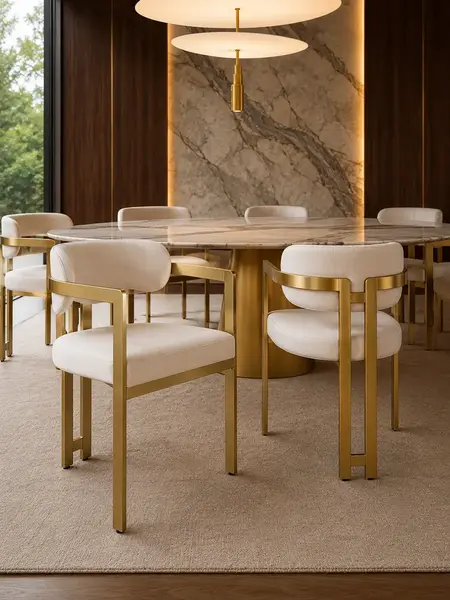 Aranżacja wnętrza z Designerskim Krzesłem Romeo – Styl Włoski. Ekspozycja w salonie od Primavera Home.