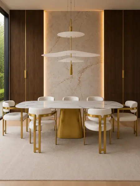 Zbliżenie na materiał Designerskiego Krzesła Romeo – Styl Włoski. Aranżacja nowoczesnego wnętrza od Primavera Home.