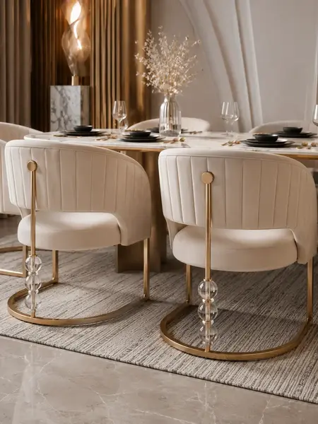 Ekskluzywne Krzesło BUBBLE – Nowoczesny Włoski Design w wyrafinowanej formie - Primavera Home w ujęciu z przodu, podkreślające elegancję detali wykończenia.