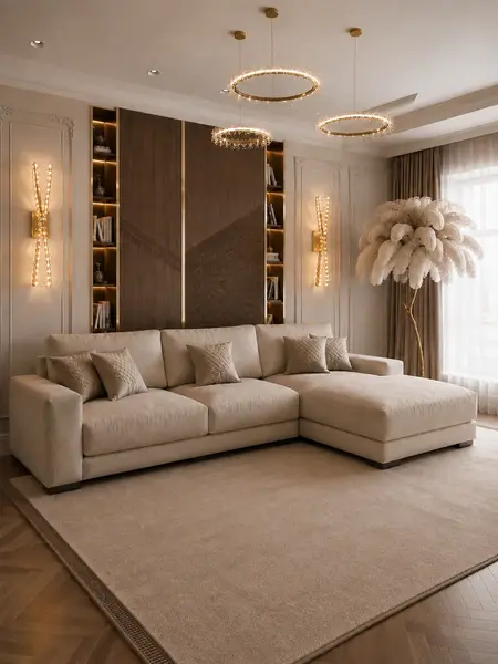 Kinkiet Kryształowy Złoty Podłużny Crystal eksponowany w showroomie, idealny do nowoczesnych wnętrz. Meble na zamówienie od Primavera Home.