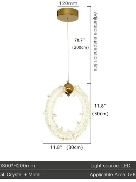 Lampa Wisząca Kryształowa Złota ICE XS — aranżacja wnętrza. Primavera Home.