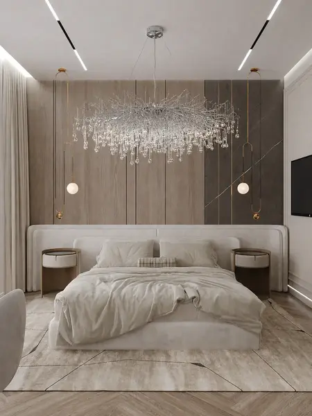 Lampa Kryształowa Nowoczesna Glamour Nad Stół ukazana z boku, idealna do nowoczesnego wnętrza. Oferta Primavera Home.