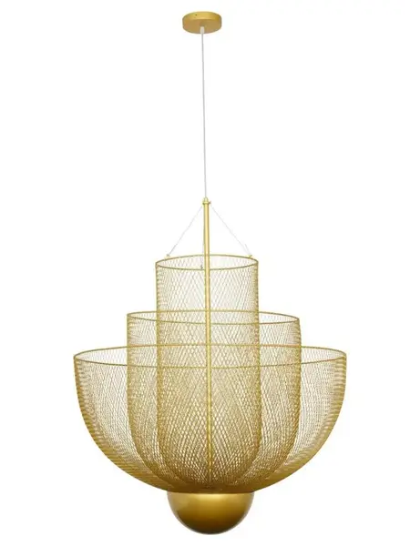 Detal materiału lampy wiszącej złotej Florencja. Oświetlenie na zamówienie od Primavera Home.