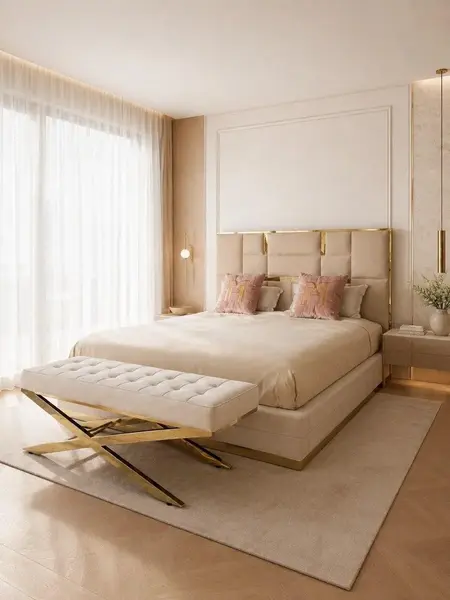 Widok z góry na pufę, prezentującą unikalny design i luksusowe materiały. Primaverra Home.