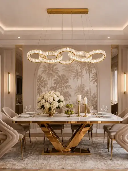 Żyrandol CRYSTAL 5 Złoty w stylu glamour. Elegancja od Primavera Home.