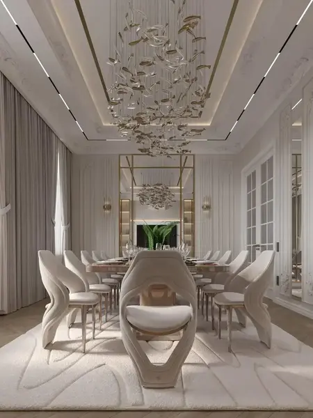 Ekskluzywne Krzesło Queen – Nowoczesny Włoski Design jako część całego zestawu mebli, doskonale uzupełniającego aranżację. Meble na zamówienie od Primavera Home.