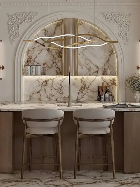 Członki zestawu mebli z Designerskim Hokerem Drewnianym Olivia – Krzesło Barowe od Primavera Home.