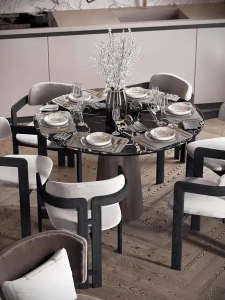 Krzesło Designerskie Forest z czarnym stelażem. Ekspozycja w salonie od Primavera Home.