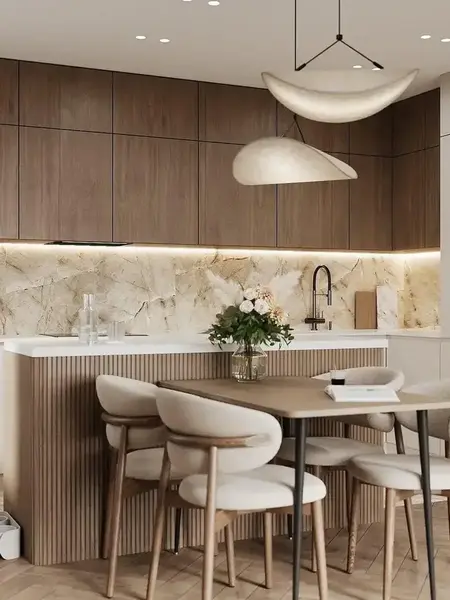 Zdjęcie ilustrujące detal sylwetki designerskiego nowoczesnego żyrandola papierowego lekkiego do jadalni CLOUD od Primavera Home.