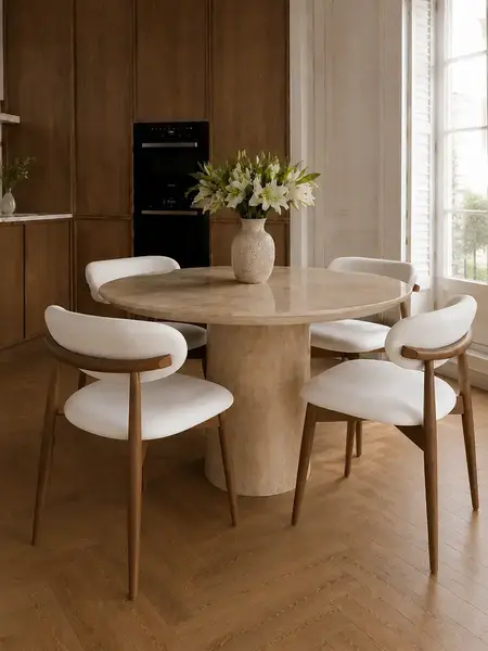 Designerskie Krzesło Drewniane Olivia – Nowoczesne w ciemnym wnętrzu. Meble na zamówienie od Primavera Home.