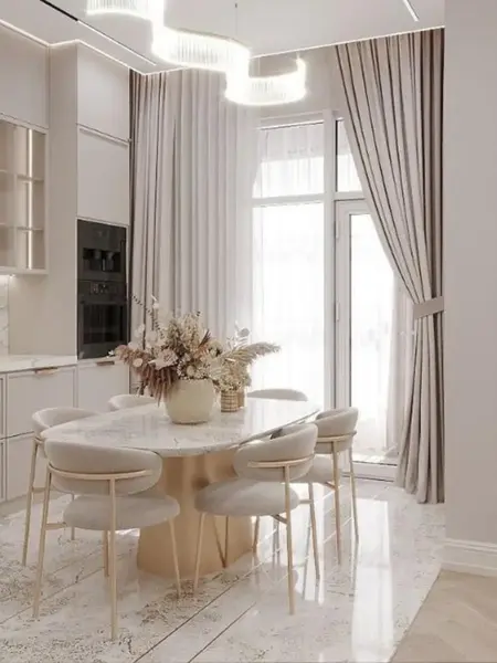 Designerskie Krzesło Julia – Złoto i Beż — aranżacja wnętrza. Primavera Home.