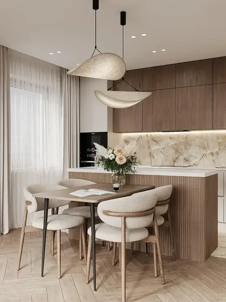 Designerskie Krzesło Drewniane Olivia – Nowoczesne widok z lewej strony. Aranżacja nowoczesnego wnętrza od Primavera Home.