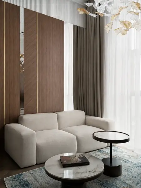 Luksusowa nowoczesna sofa rozkładana do salonu MODERNO w wersji złożonej, idealna do mniejszych przestrzeni. Meble na zamówienie od Primavera Home.