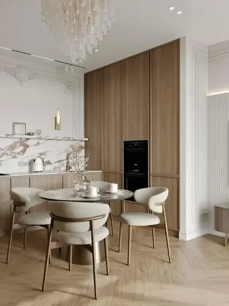Designerskie Krzesło Drewniane Olivia – Nowoczesne z detalem tapicerki. Ekspozycja w salonie od Primavera Home.