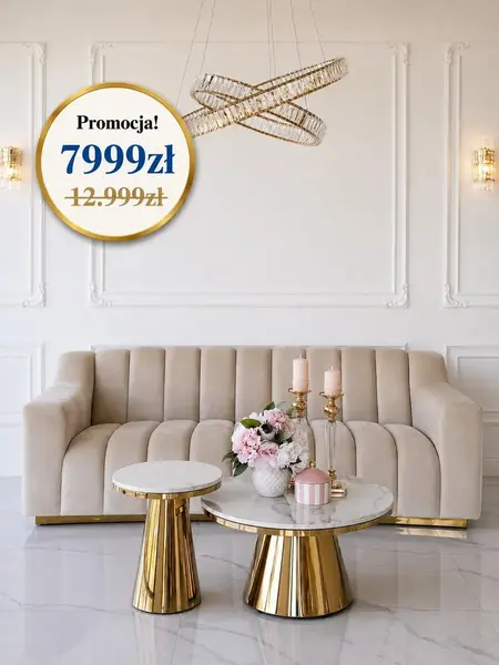 Sofa LONDON Beżowa z boku, doskonale wpisująca się w aranżację nowoczesnego wnętrza. Meble na zamówienie od Primavera Home.