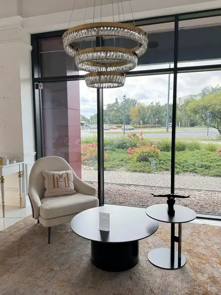 Designerski Fotel Linea z Podnóżkiem – Nowoczesny i Tapicerowany z bliskiego widoku na siedzisko. Detail wykończenia od Primavera Home.