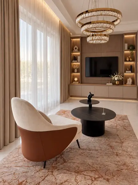 Designerski Fotel Linea z Podnóżkiem – Nowoczesny i Tapicerowany z widoku bocznego. Detal wykończenia od Primavera Home.