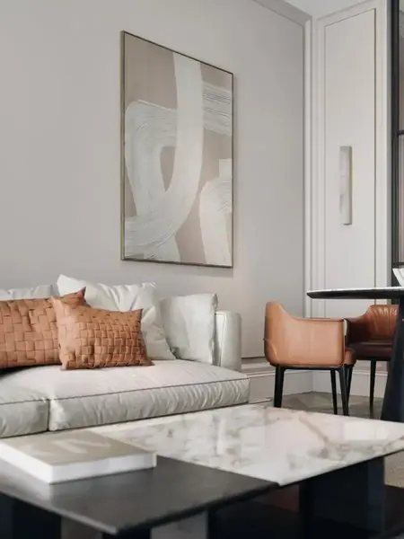 Elegancka perspektywa krzesła MODERN, uwydatniająca jego walory estetyczne. Meble na zamówienie od Primavera Home.