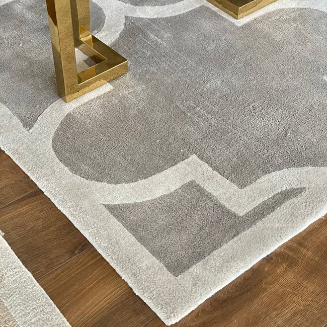 Modern Moroccan clover rug, gray MAROC 