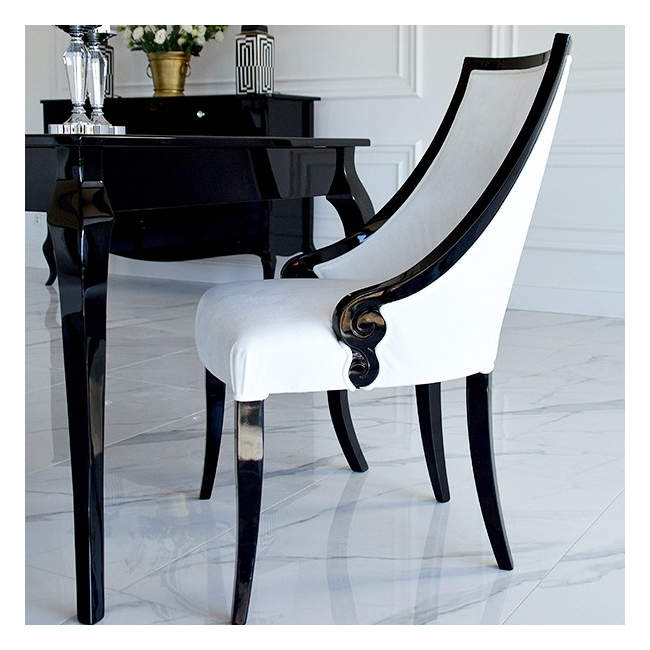 Upholstered chair CARLOTTA glamor oak, white, black 